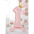 розов балон цифра 1 с корона рожден ден парти декорация