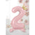 розов балон цифра 2 с корона, рожден ден, парти декорация