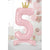 розов балон цифра 5 с корона, рожден ден, парти декорация