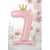розов балон цифра 7, рожден ден, парти украса