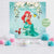 плакат за украса и рожден ден с Малката Русалка Ариел в синьо-зелената гама
